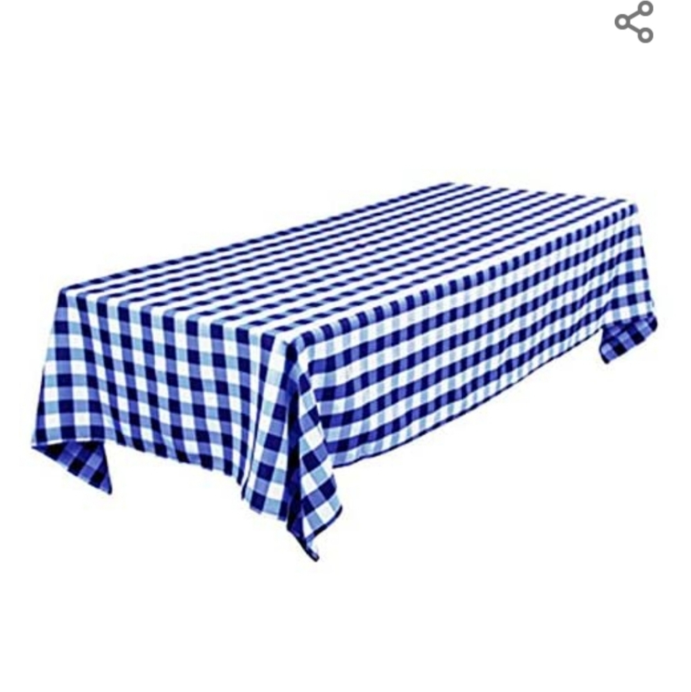 Tablecloth thick polyester fabric (1 tablecloth weighs 1.95 lb) blue/white check